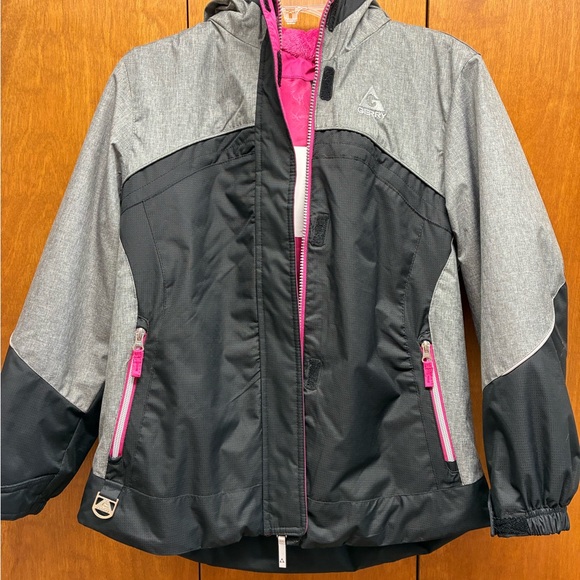 Gerry Weber Black and Gray Winter coat with Pink Accents - Picture 1 of 6